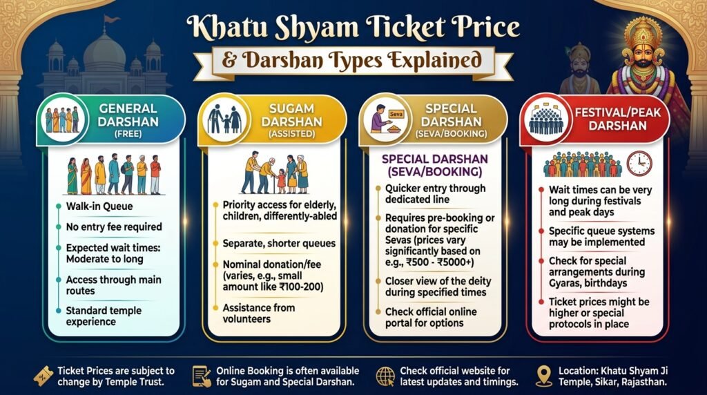 Khatu Shyam Ticket Price & Darshan Types Explained