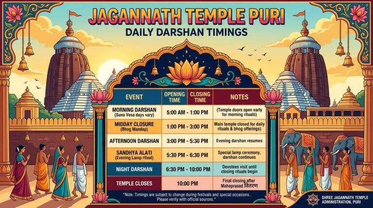 Jagannath Temple Puri Timings