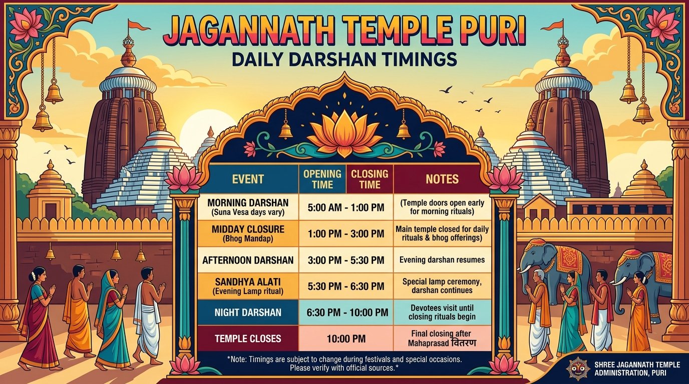 Jagannath Temple Puri Timings