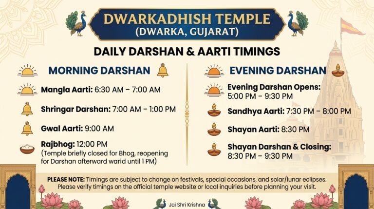Dwarkadhish Temple Darshan Timings