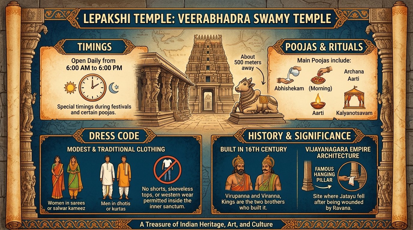 Lepakshi Temple Timings
