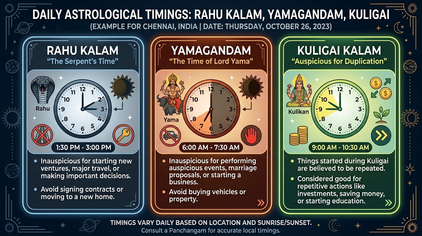 Rahu Kalam Yamagandam Kuligai Timings