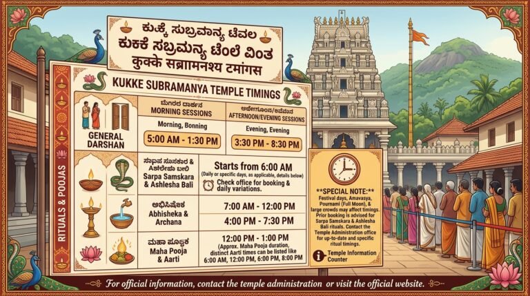 Kukke Subramanya Temple Timings