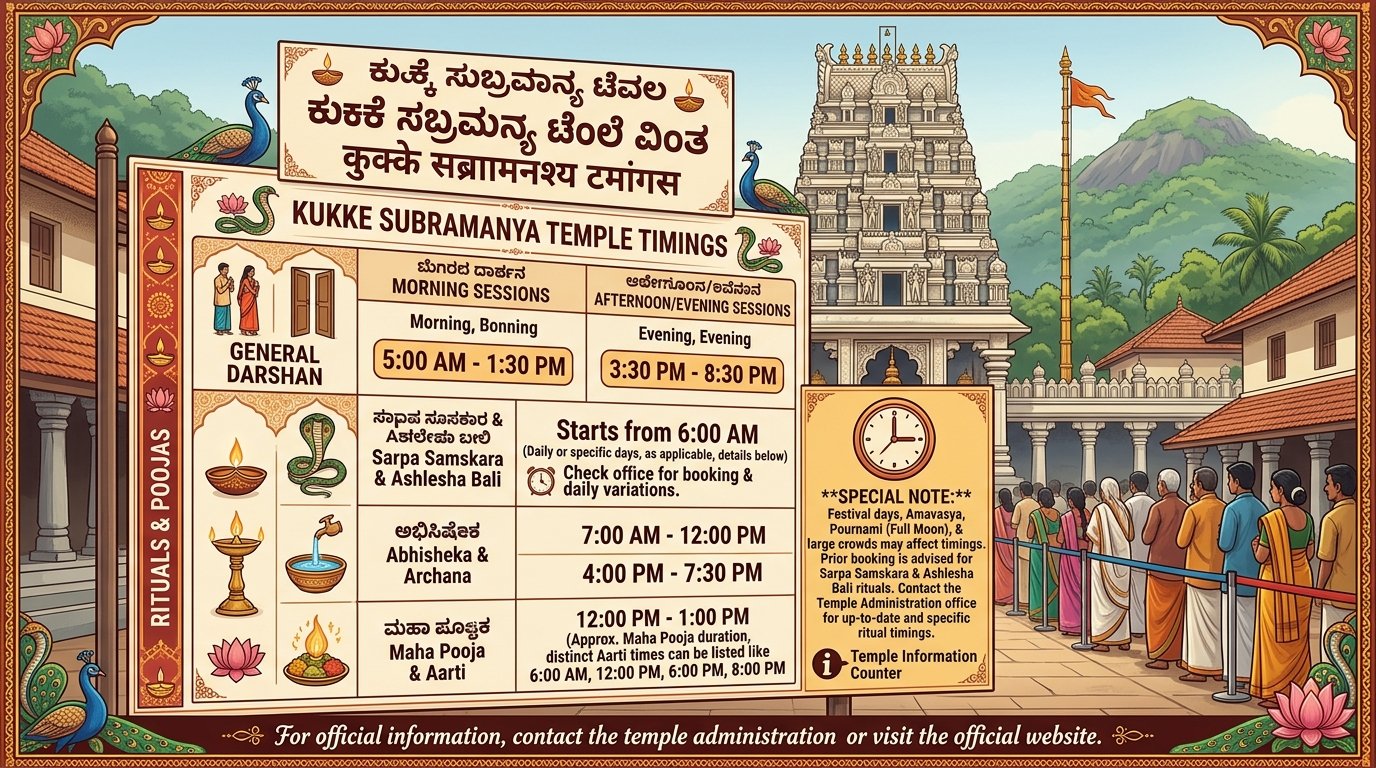 Kukke Subramanya Temple Timings