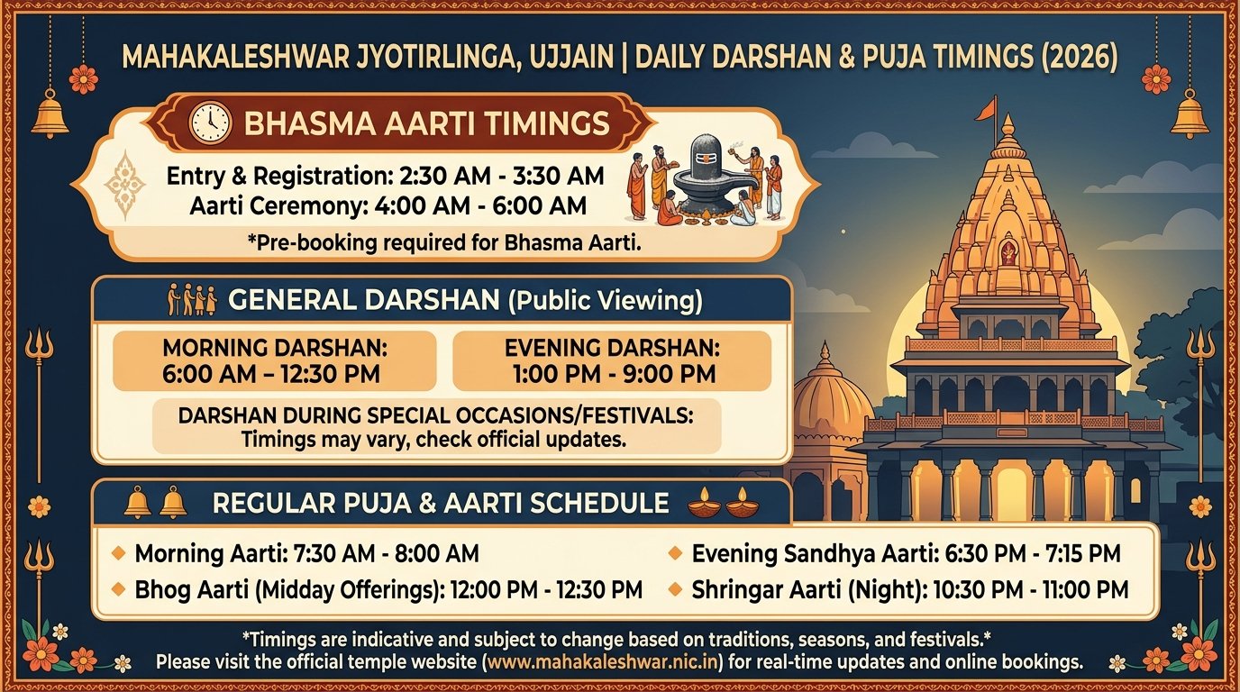 Mahakaleshwar Jyotirlinga Timings Today