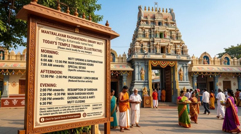 Mantralayam Raghavendra Swamy Mutt Timings Today