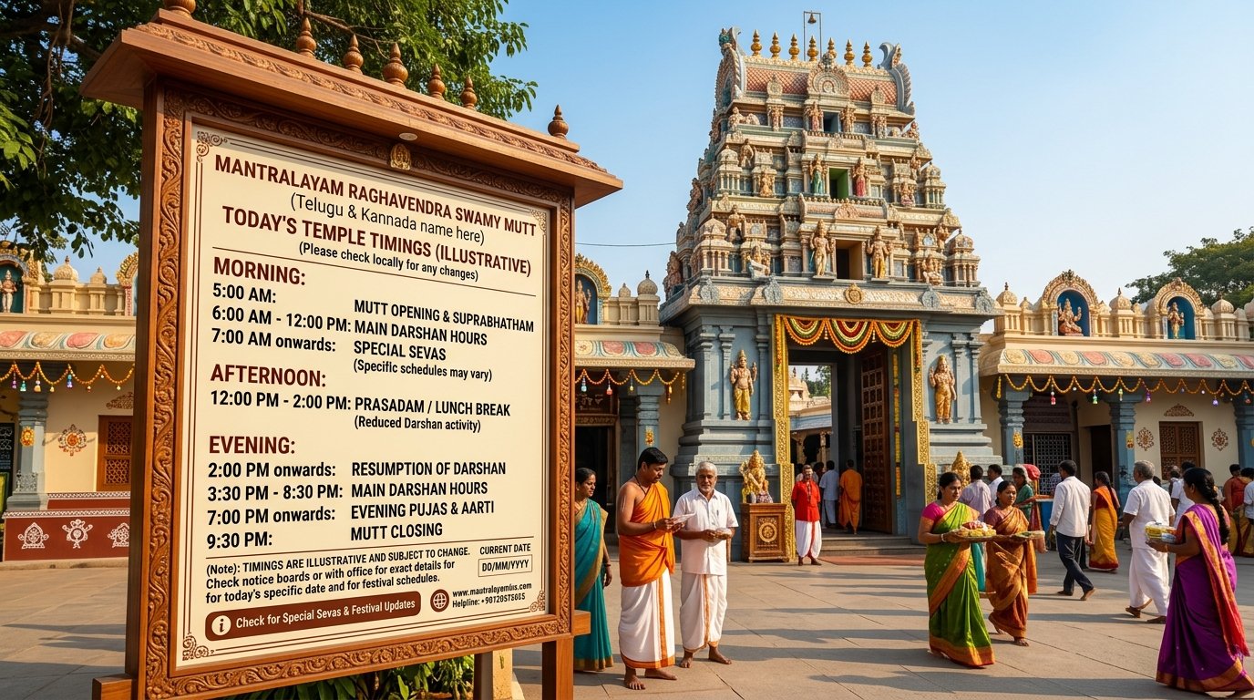 Mantralayam Raghavendra Swamy Mutt Timings Today
