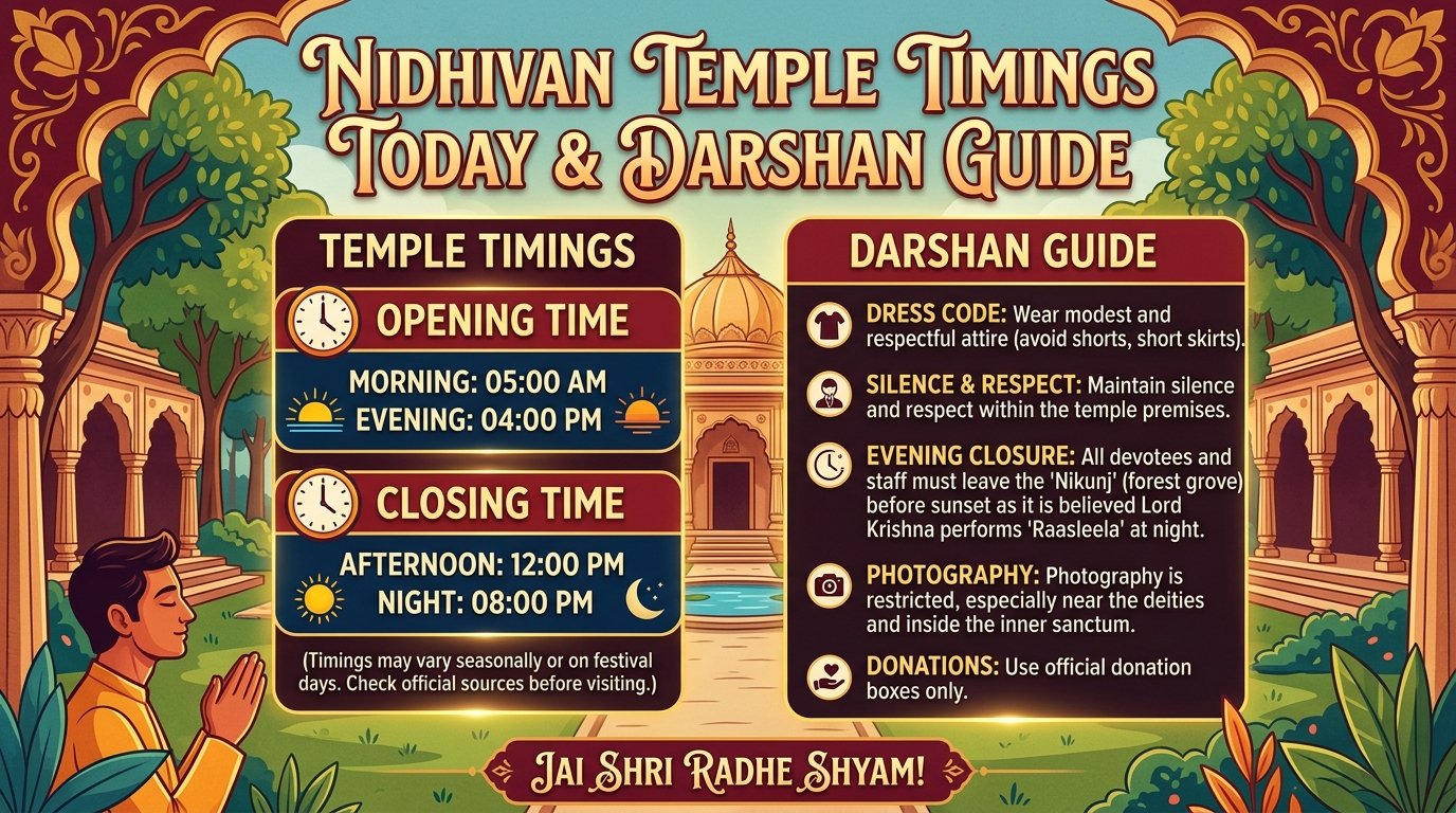 Nidhivan Temple Timings