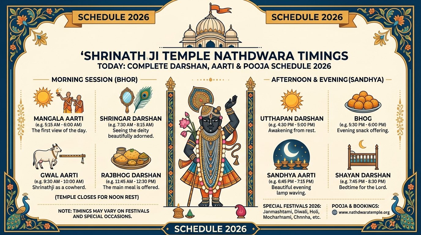 Shrinathji Temple Nathdwara Timings Today