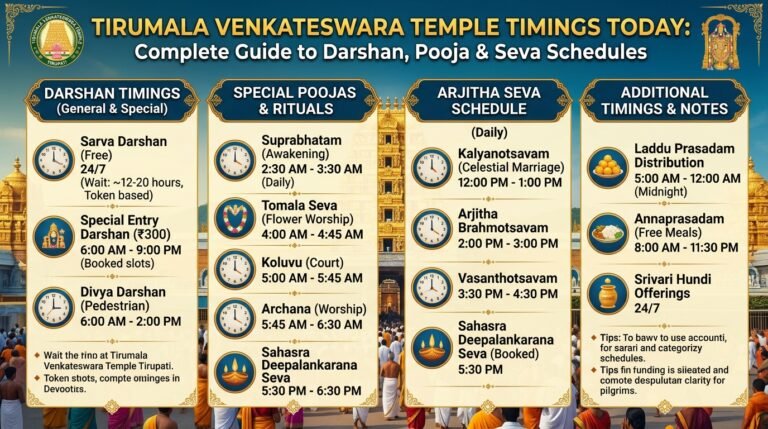 Tirumala Venkateswara Temple Timings Today