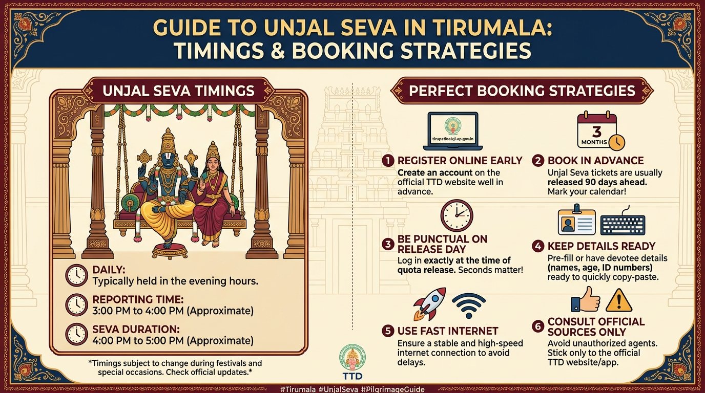 Unjal Seva Timings in Tirumala – Perfect Booking Strategies